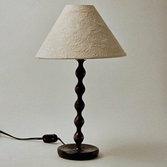 Bronze Bubble Lamp Base with Textured Shade