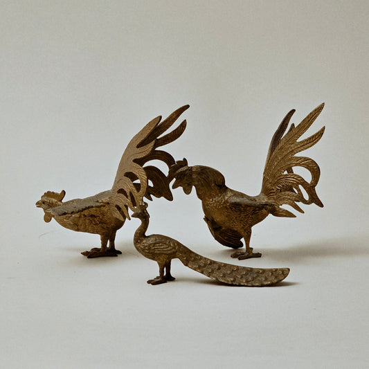 Set of Vintage Brass Birds