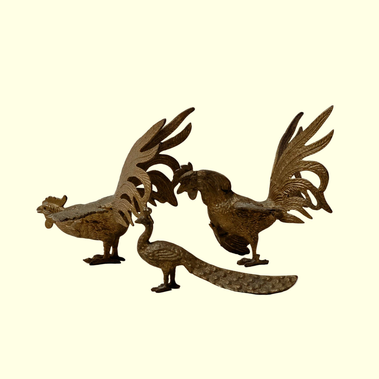 Set of Vintage Brass Birds