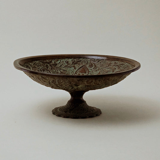 Antique Aged Copper Footed Bowl