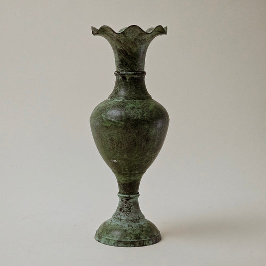 Fluted Green Vase