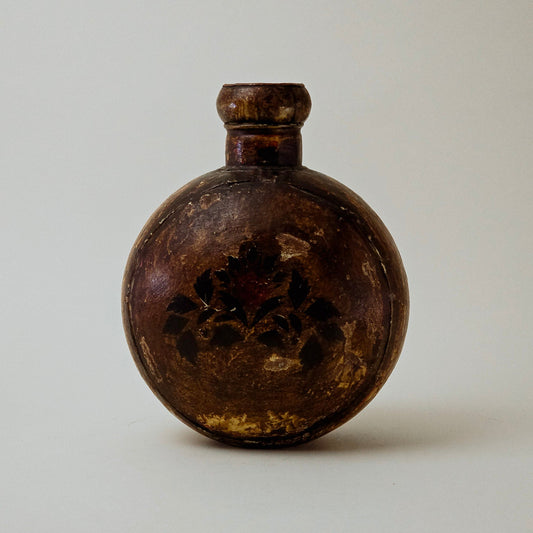 19c Primitive Iron Brass Oil Pot