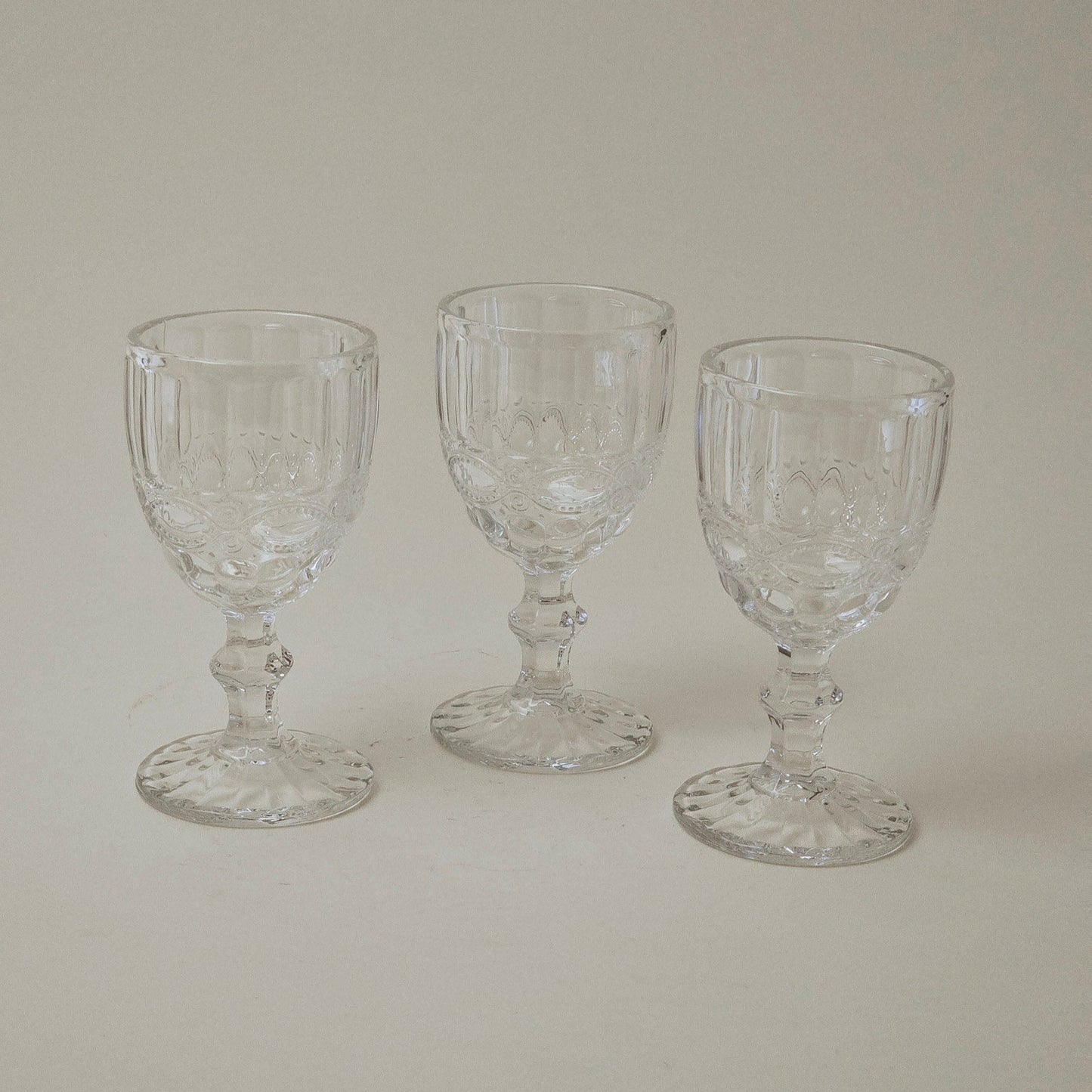 Set of Three LG Wright Footed Goblets
