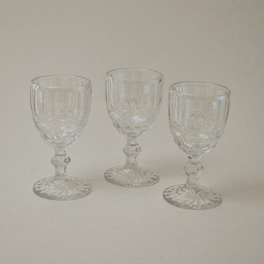 Set of Three LG Wright Footed Goblets