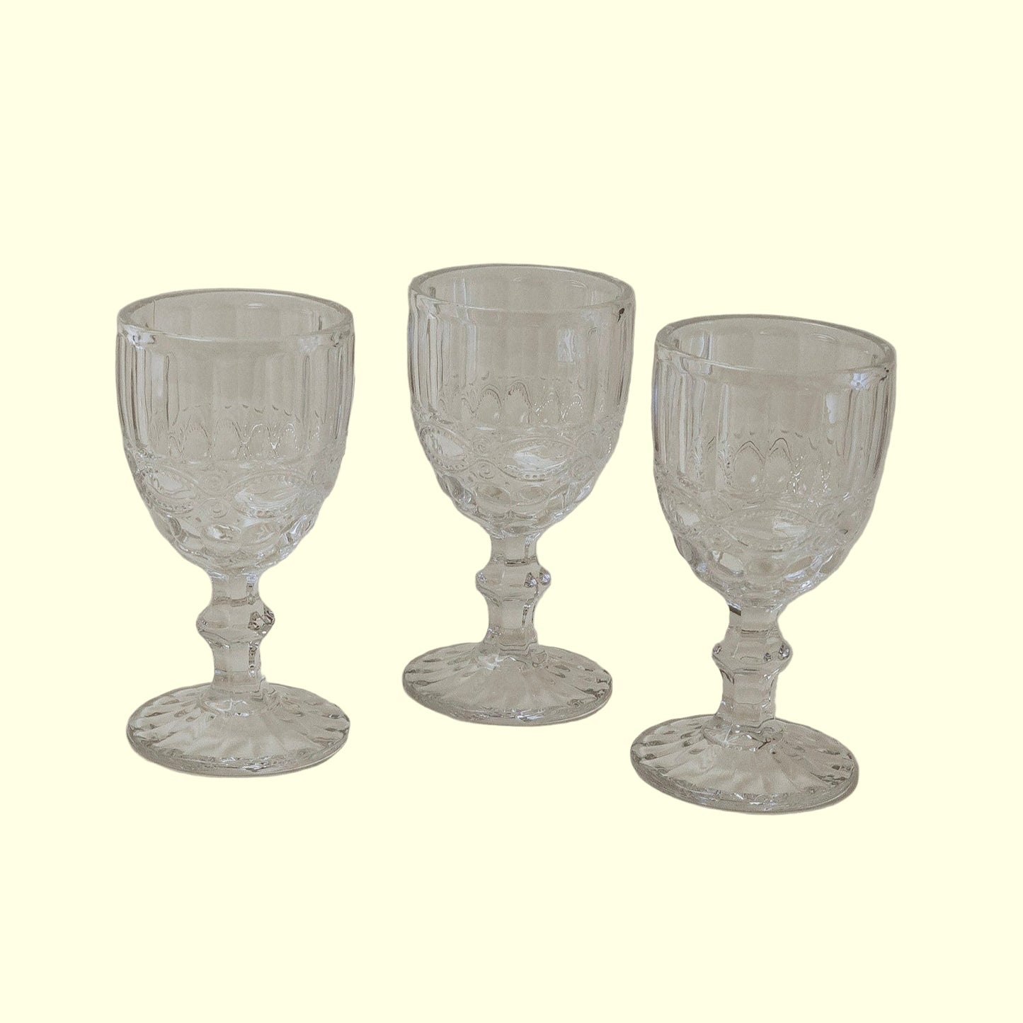 Set of Three LG Wright Footed Goblets