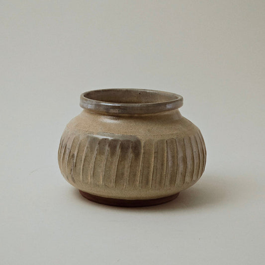 Ribbed Studio Textured Ceramic Vase