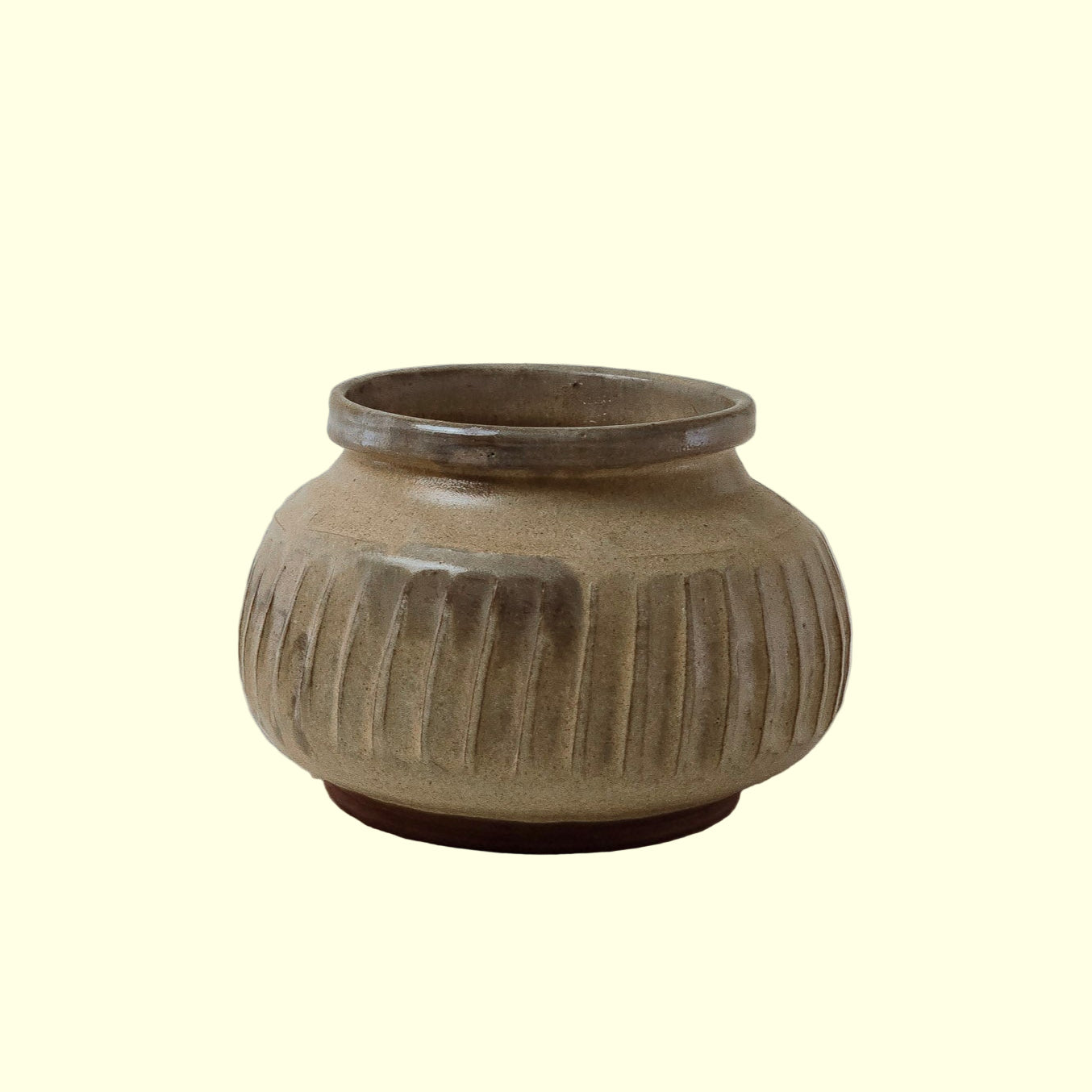 Ribbed Studio Textured Ceramic Vase