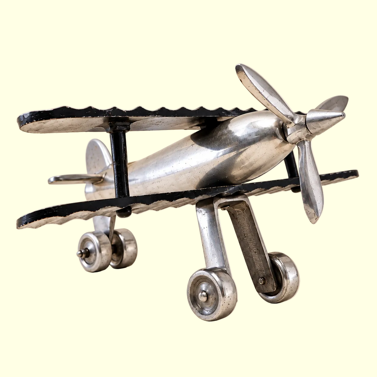 Vintage Silver Metal Airplane Sculpture