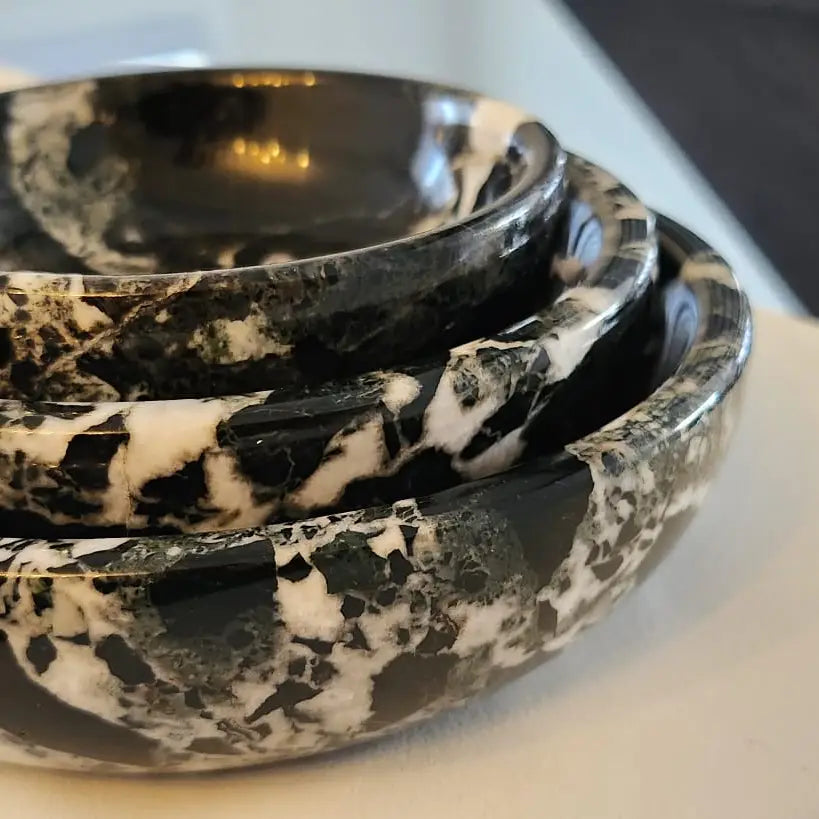 Set of Three Marble Nesting Bowls