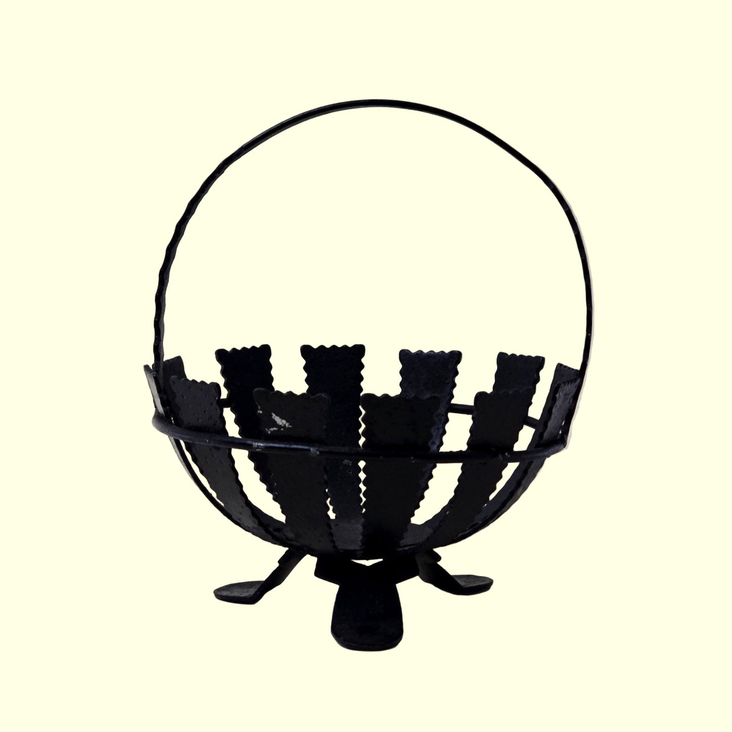 Wrought Iron Sunburst Fruit Bowl, 1950s