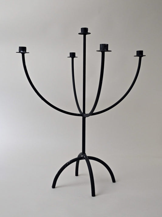 5 Arm Wrought Iron Candelabra