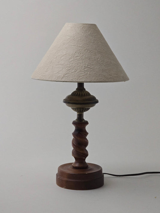 French Twisted Wood Lamp