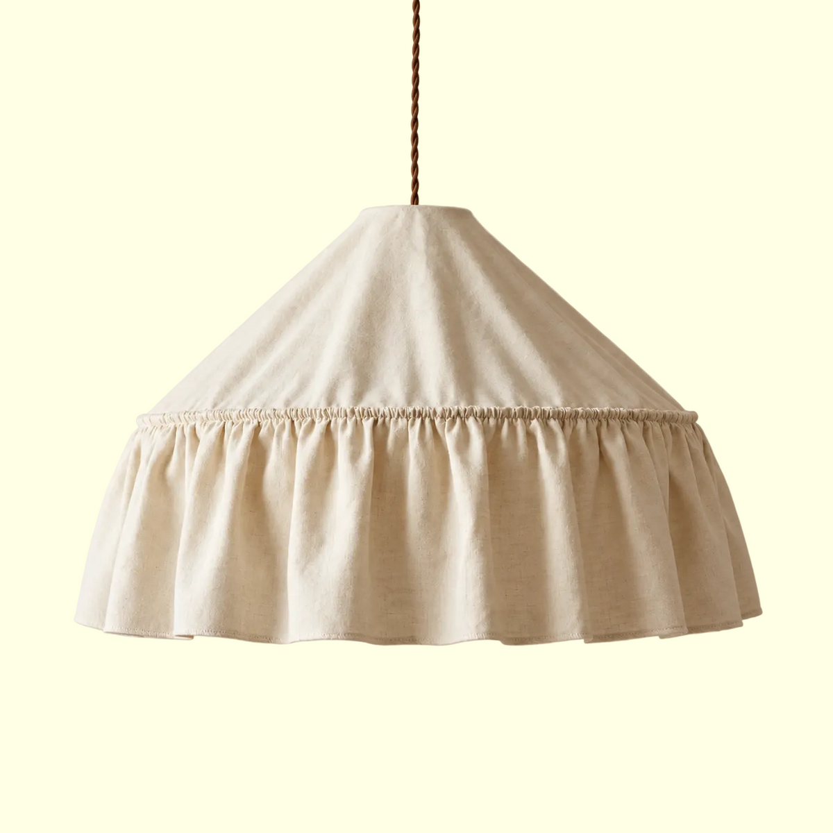 Gathered Ivory Fabric Pendant Light