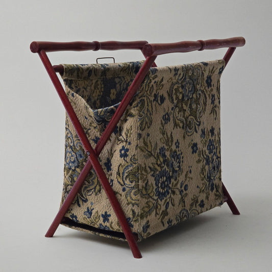 Knitting Basket with Wood Frame