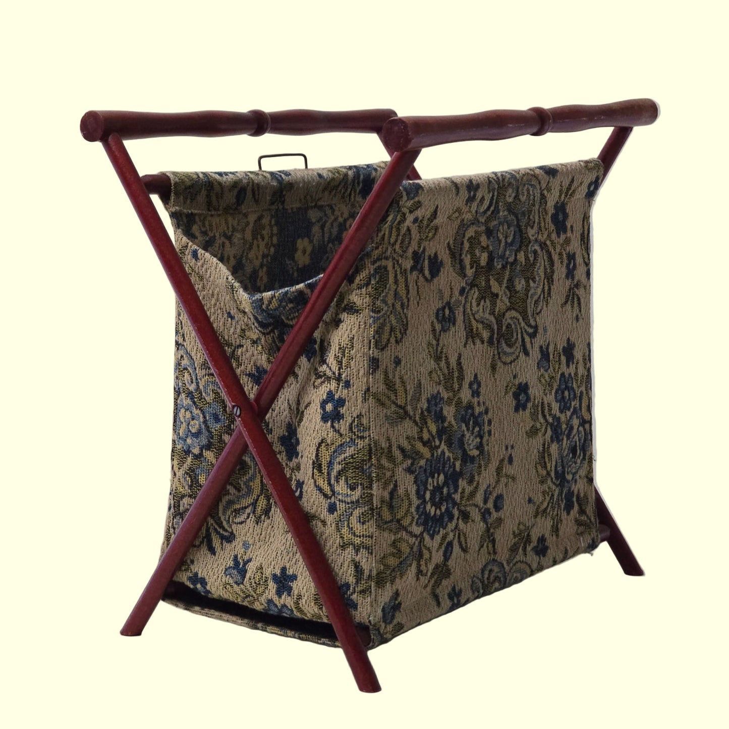 Knitting Basket with Wood Frame