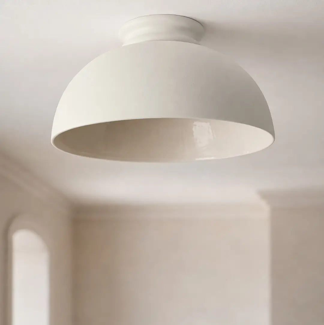 Pompeii Ceramic Ceiling Light in Bone