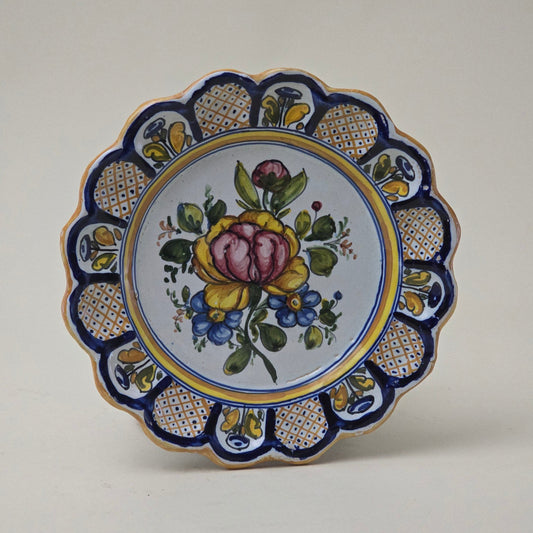 Hand-Painted Vintage Majolica Wall Plate