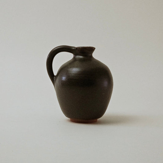 Green Ceramic Vase with Handle