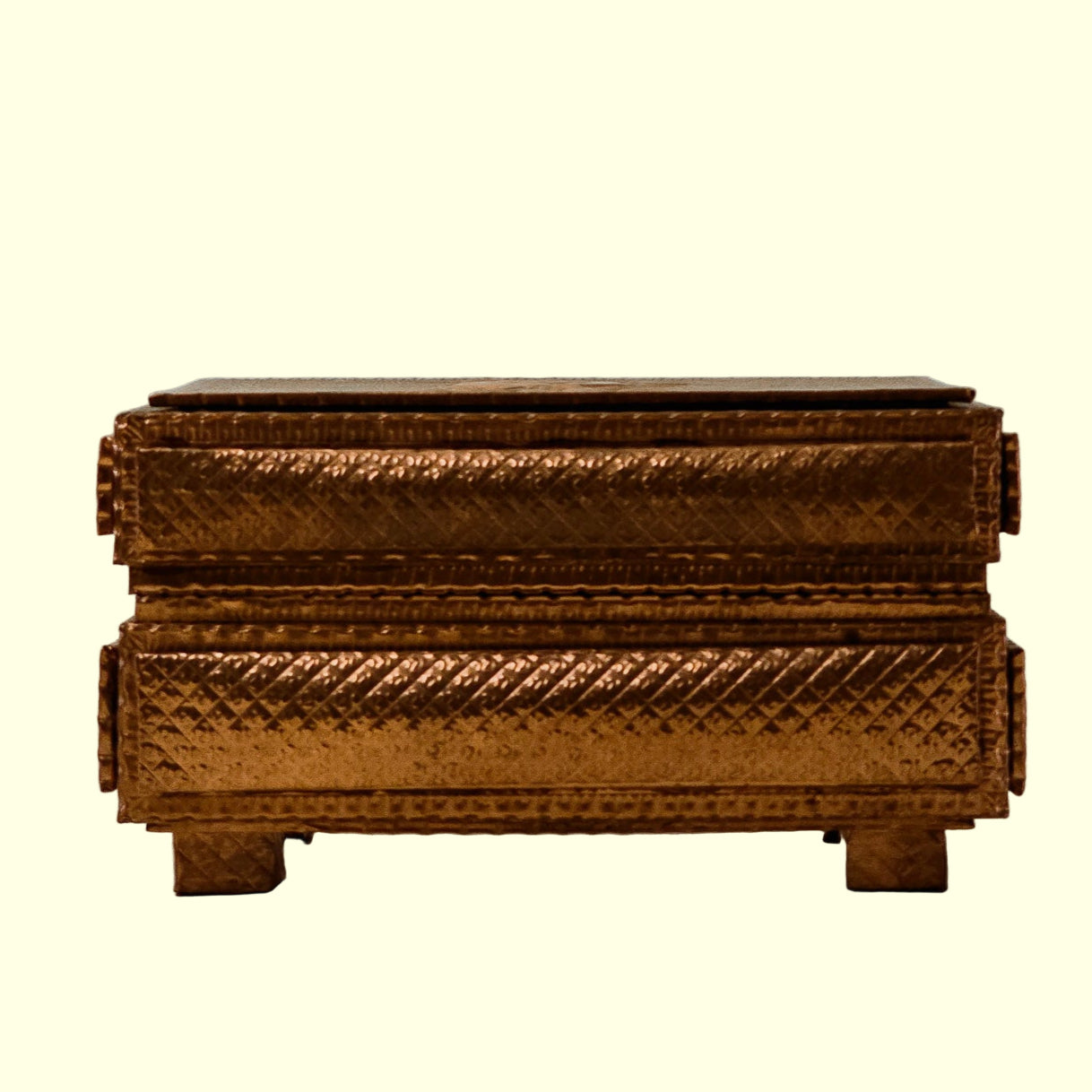 Stippled Antique Copper Keepsake Box