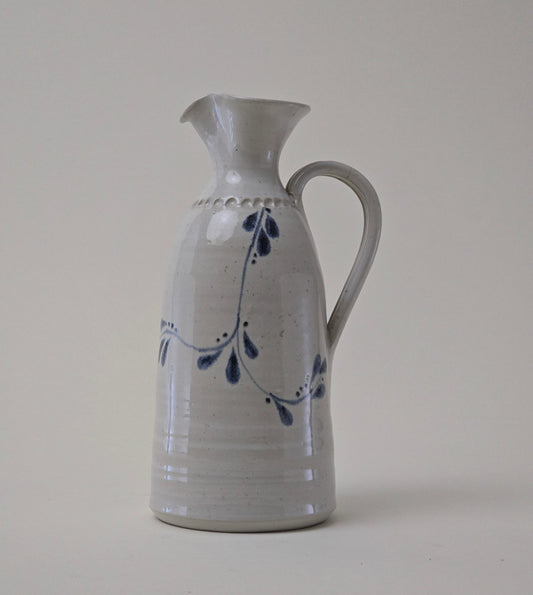 Blue and White Ceramic Pitcher
