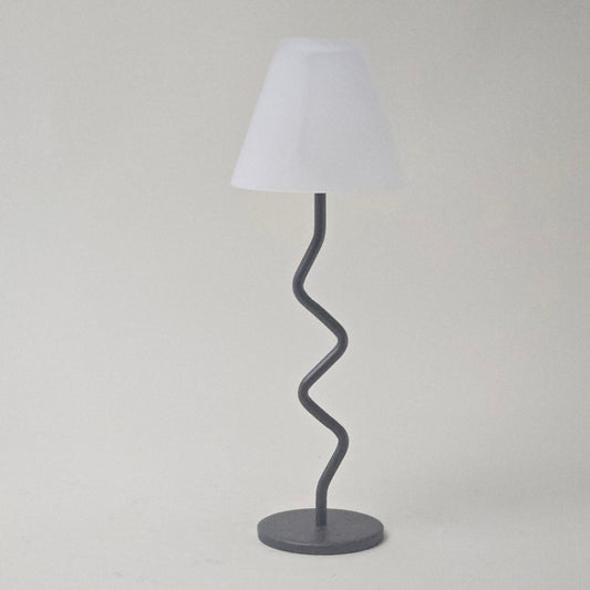 Zigzag Iron Candle Holder with Glass Shade