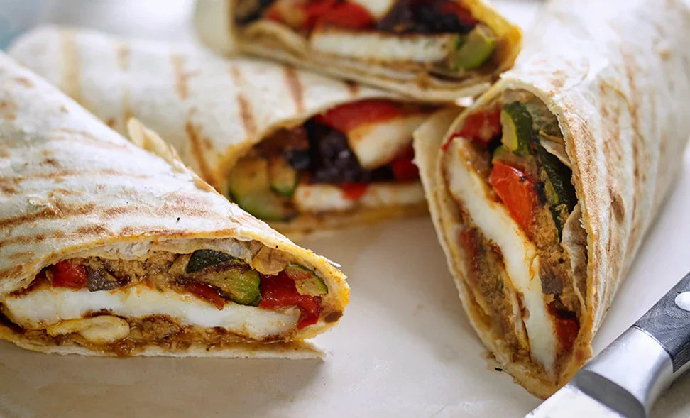 Pan Roasted Veg with Lemon-Fried Halloumi