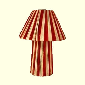 Striped Raffia Woven Straw Lamp in Red