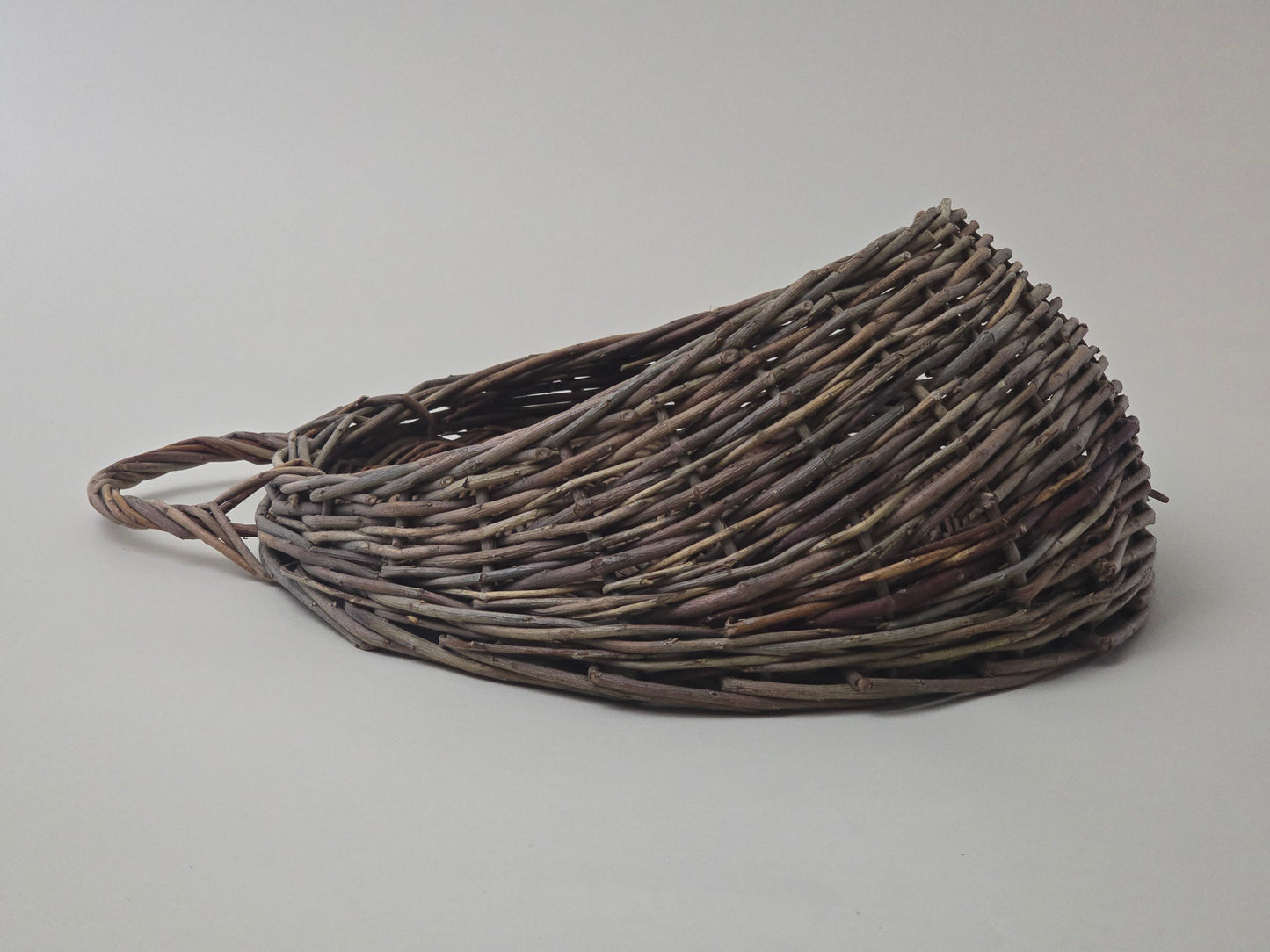 Antique Handwoven Willow Gathering Basket