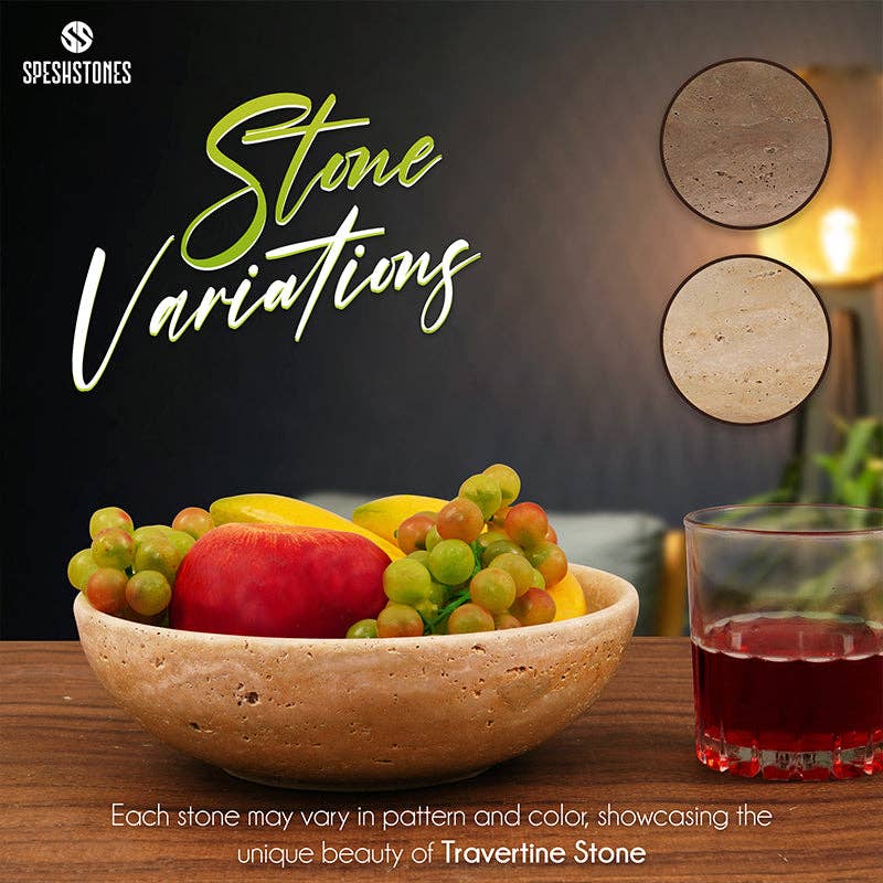 Fruit Bowl (6”/8”/10”): Travertine / 10”