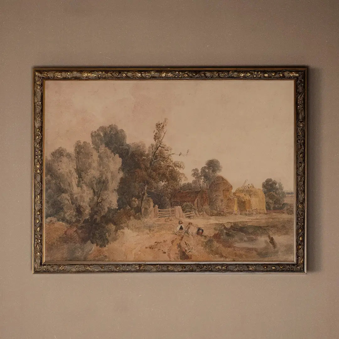 SOUVENIRS FANÉS, Artwork on Rigid Canvas, Framed in Vintage Bronze