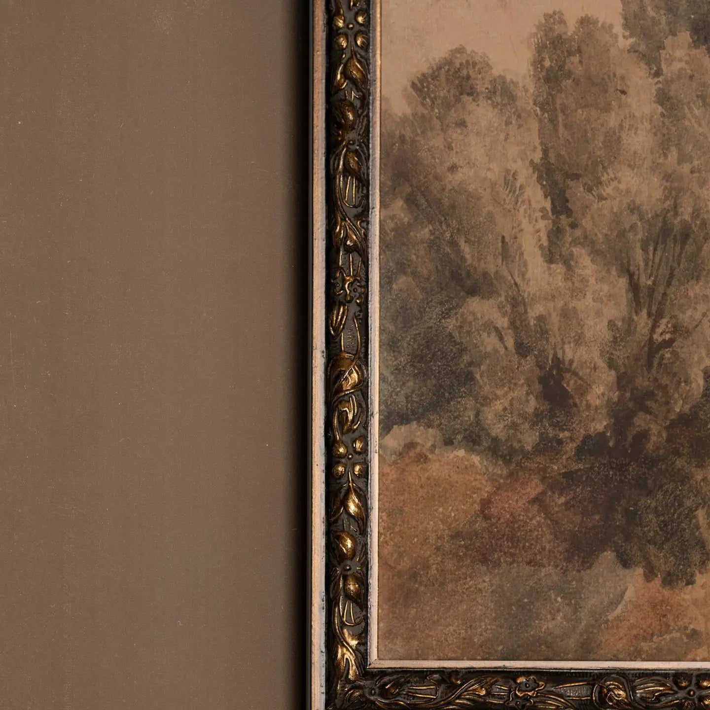 SOUVENIRS FANÉS, Artwork on Rigid Canvas, Framed in Vintage Bronze