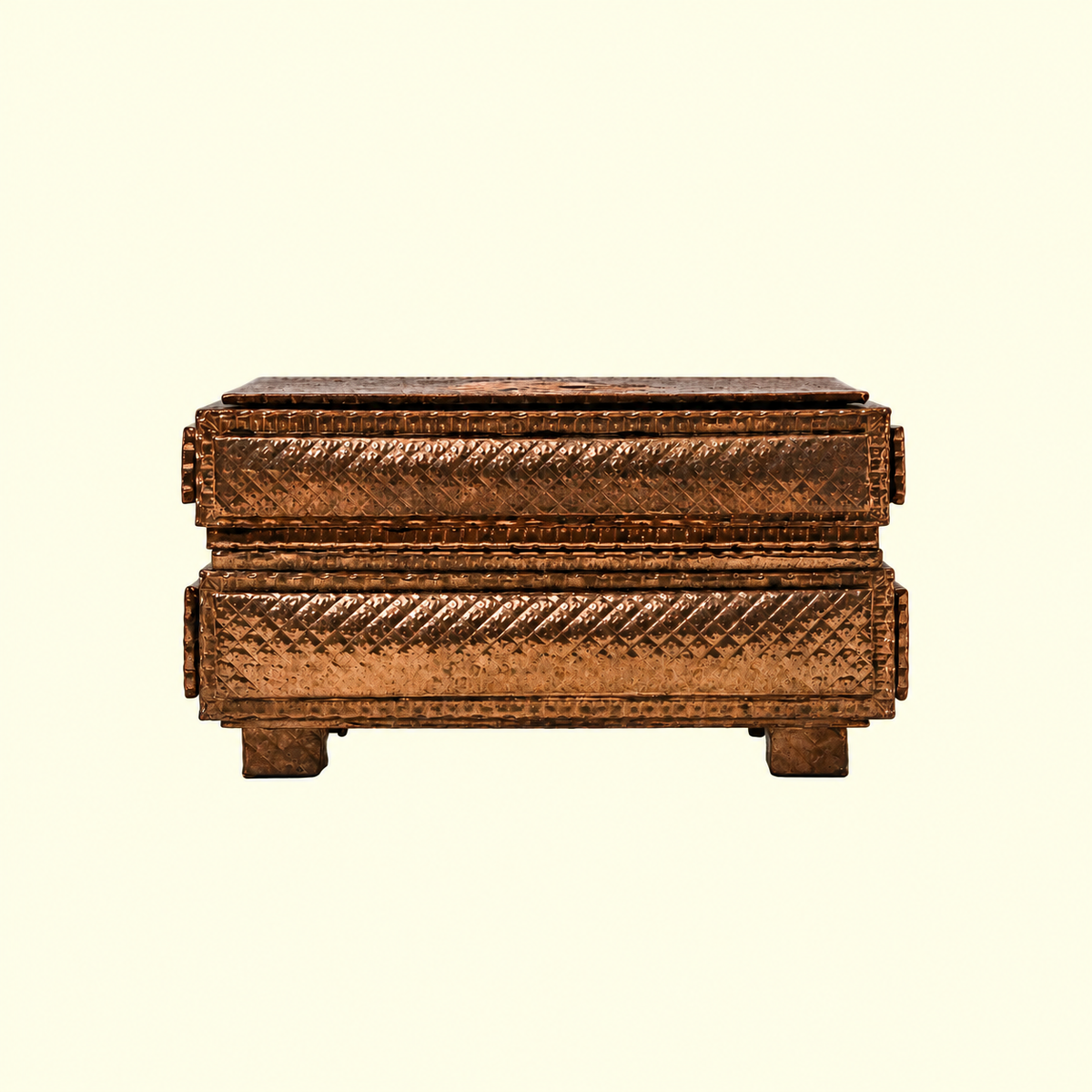 Stippled Antique Copper Keepsake Box
