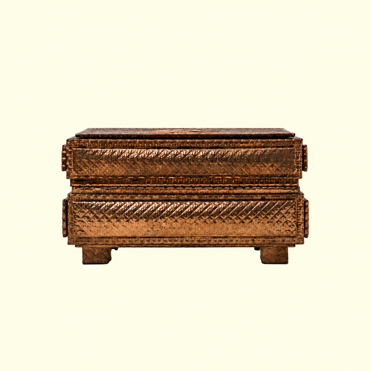 Stippled Antique Copper Keepsake Box