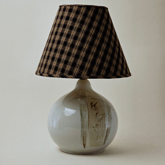 Ceramic Ball Lamp with Plaid Shade
