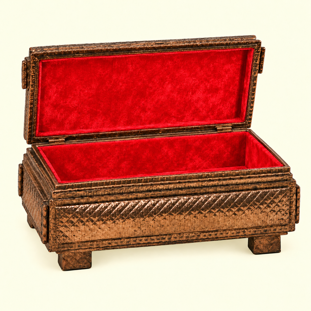 Stippled Antique Copper Keepsake Box