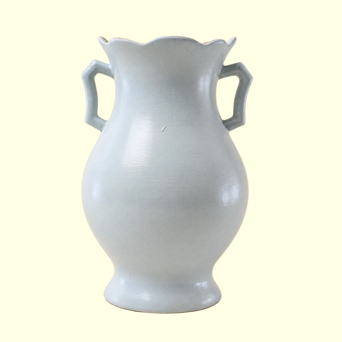 Vintage Pale Blue Double-Handled Vase