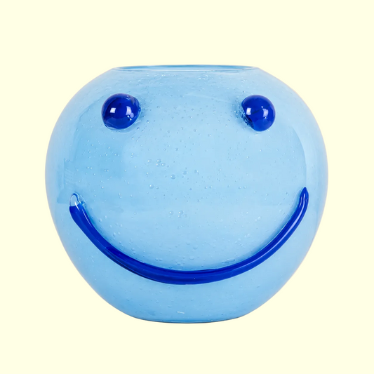 Happy Mouth-Blown Glass Vase