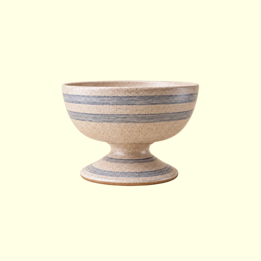 Speckled Stoneware Pedestal Bowl