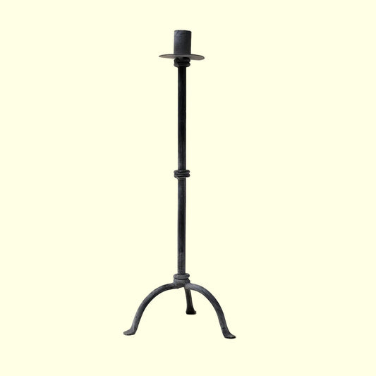Vintage Hand-Forged Iron Tripod Candlestick