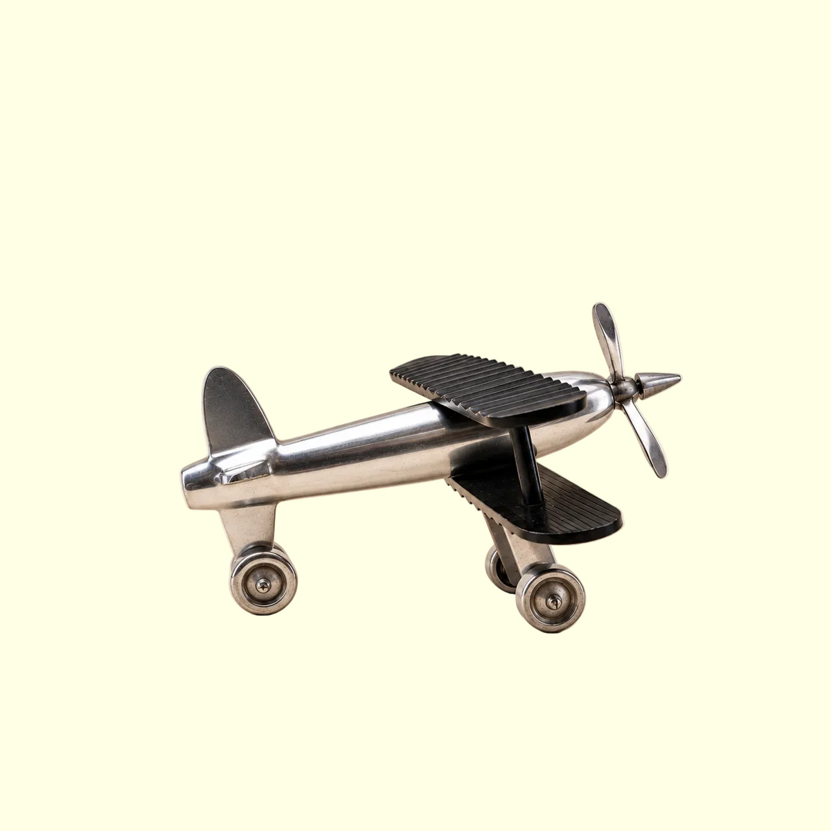 Vintage Silver Metal Airplane Sculpture