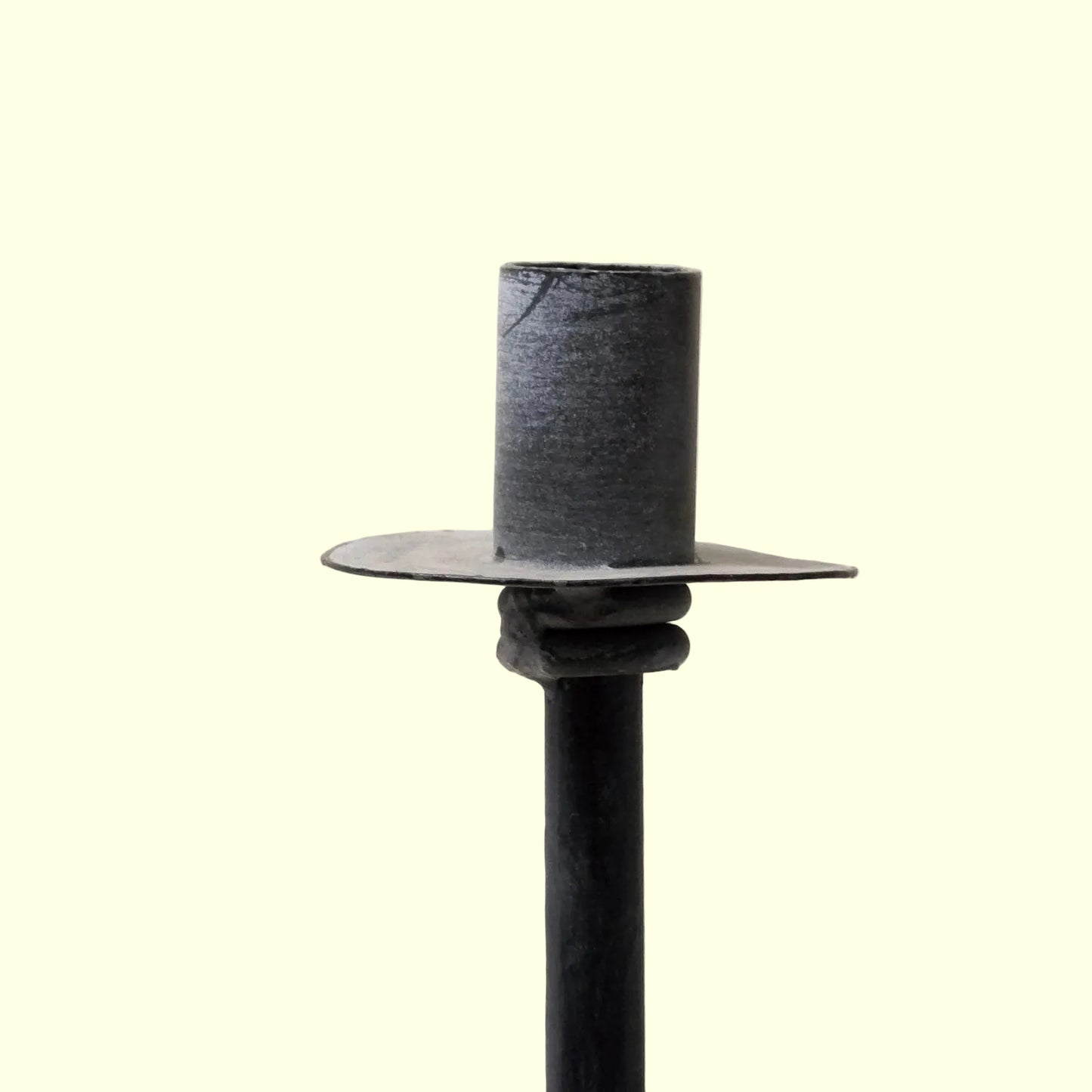 Vintage Hand-Forged Iron Tripod Candlestick