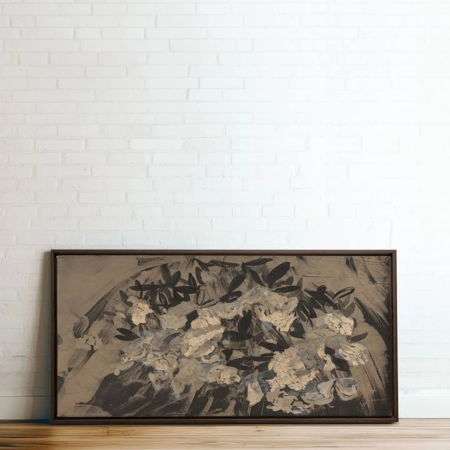 Dark Bloom, Artwork on Stretched Canvas, Wood Frame