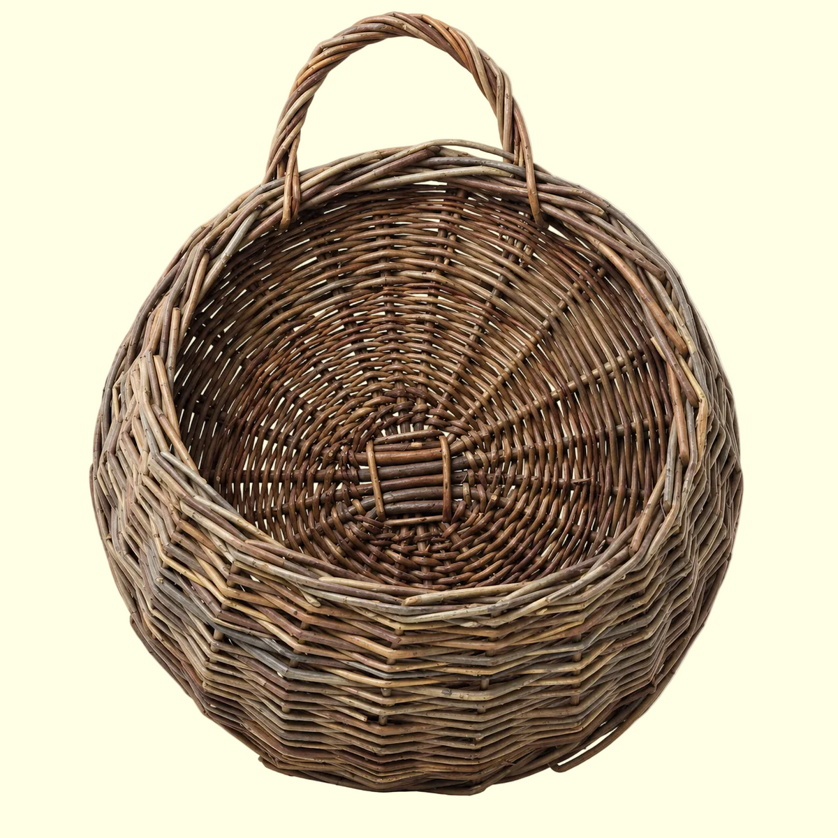 Antique Handwoven Willow Gathering Basket