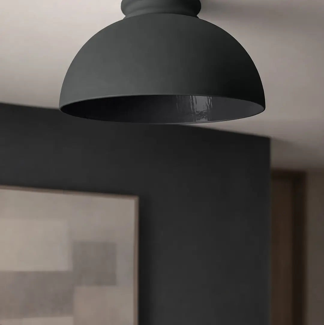 Pompeii Ceramic Ceiling Light in Black