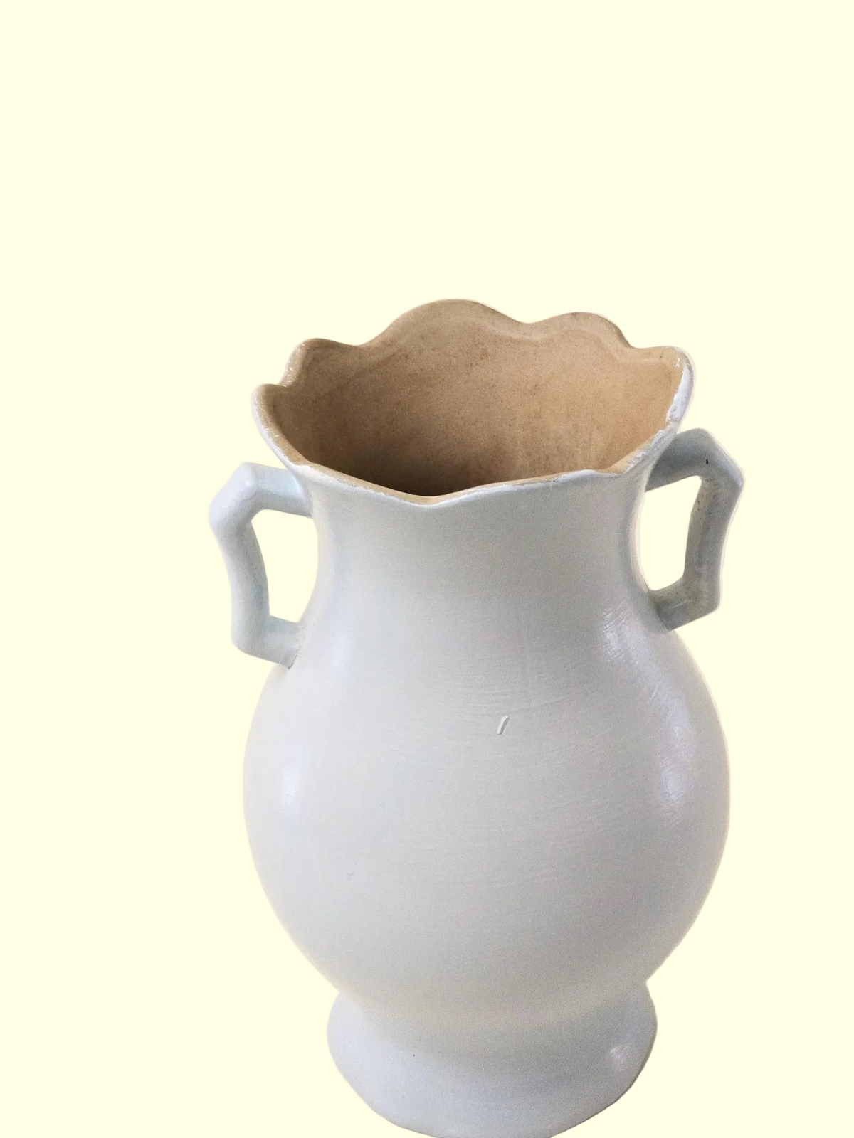 Vintage Pale Blue Double-Handled Vase