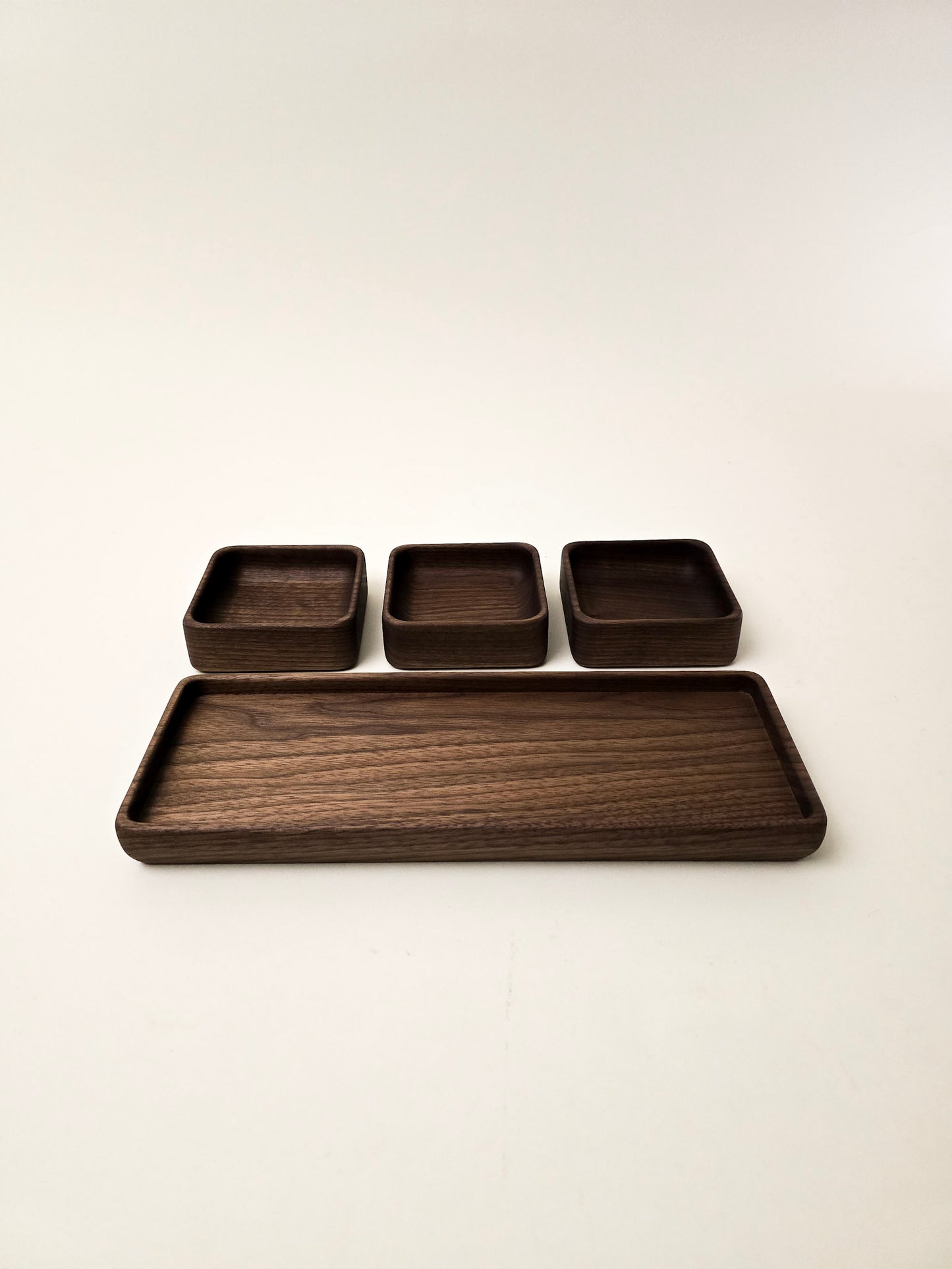 Handcrafted Solid Walnut Nesting Tray Set