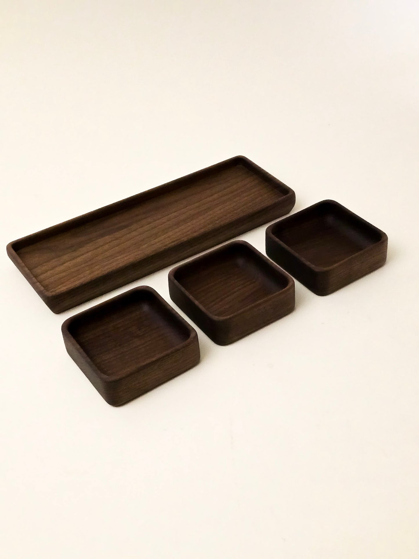 Handcrafted Solid Walnut Nesting Tray Set