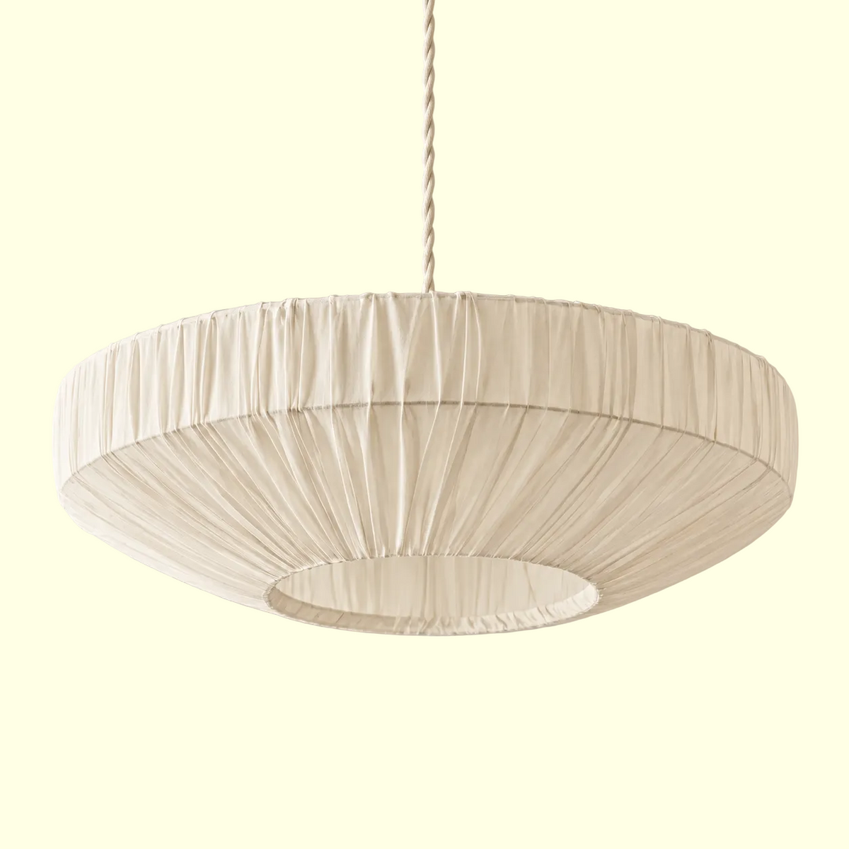 Ivory Pleated Fabric Pendant Light