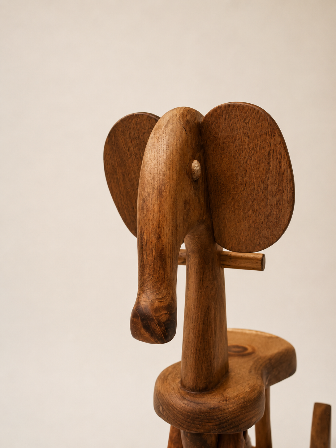 Vintage Wooden Rocking Elephant
