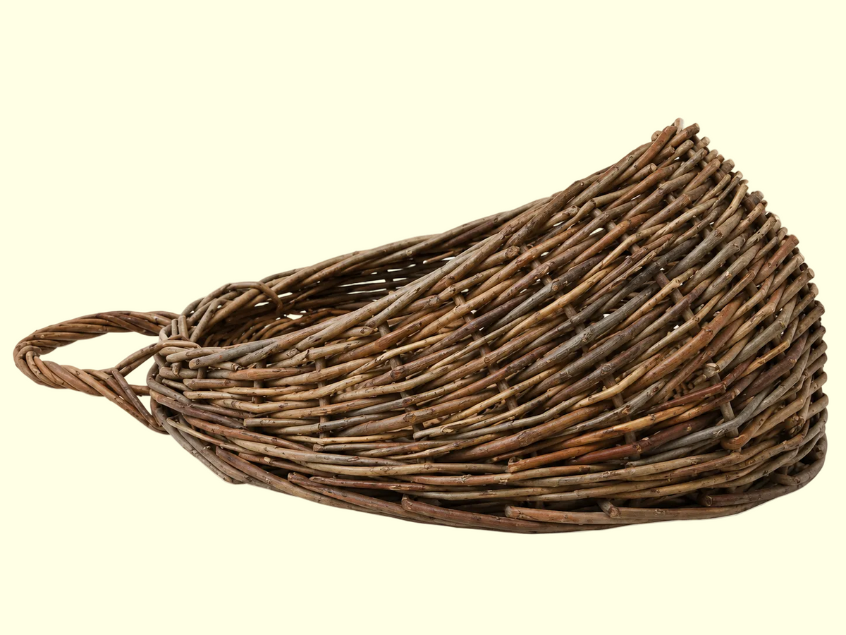 Antique Handwoven Willow Gathering Basket